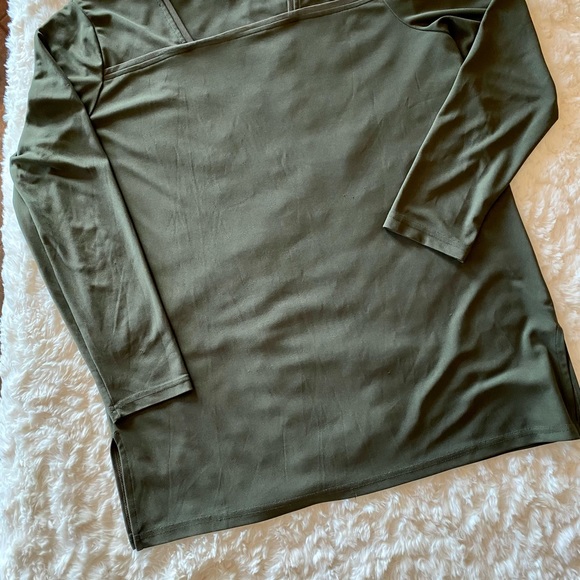 Light weight two piece blouse and long skirt set khaki color SIZE M/L fits large - Picture 4 of 7